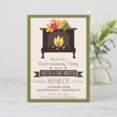 Herfst open haard, herfstkleuren housewarming part kaart (Staand voorkant)