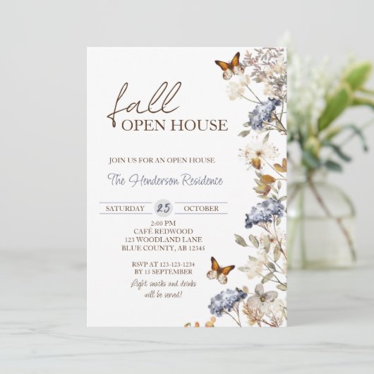 Herfst Open House, Housewarming, New Home Party Kaart (Staand voorkant)