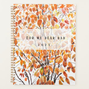 Herfst Oranje berk bladeren aquarel Planner