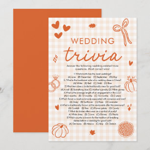 Herfst Oranje Bruiloft Trivia Bruidsfeest Spel Kaart