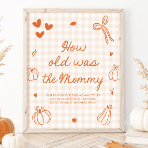 Herfst Oranje Een Klein Pompoentje Hoe oud was de  Poster
