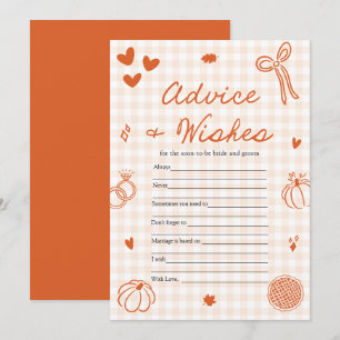 Herfst Oranje Gingham Advies en Wensen Spel Kaart