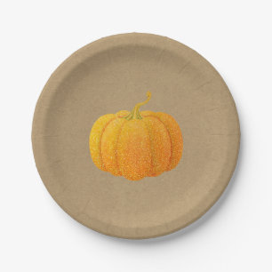 Herfst Oranje Glitter Glitters Herfst Pompoen Kraf Papieren Bordje