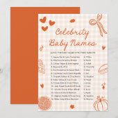 Herfst Oranje Hand Getrokken Celebrity Baby Naam G Kaart (Voorkant / Achterkant)