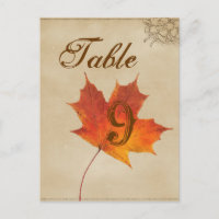 Herfst Oranje Herfst Bladeren Trouwtafel nummers