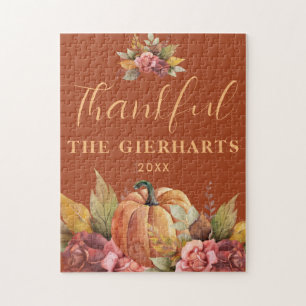 Herfst Oranje Pompoen Dankbaar Thanksgiving Legpuzzel