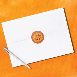 Herfst Oranje pompoen Ronde Sticker