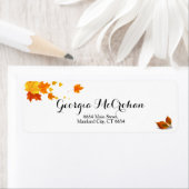 Herfst Oranje rode bladeren Terug Adres Etiket (Insitu)