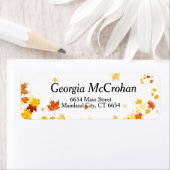 Herfst Oranje rode bladeren Terug Adres Etiket (Insitu)