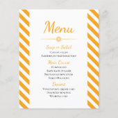 Herfst Oranje Stripe Menu Weddenschap Vrijgezellen (Voorkant)