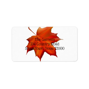 Herfst Oranje Thanksgiving Leaf Persoonlijk adres Etiket