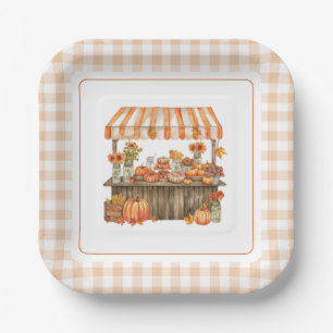 Herfst Oranje Vers Van De Markt Bruidsdouche Papieren Bordje