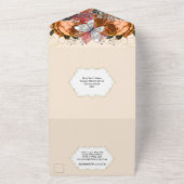 Herfst oranje vlinderkapper glitter roos all in one uitnodiging (Buitenkant)