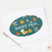 Herfst Ovale Sticker (Envelop)