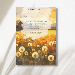 Herfst Paardenbloem Schuur Watercolour Kunst Bruil RSVP Kaartje