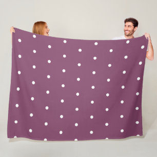 Herfst Paars Wit Geometrisch Stippenpatroon Fleece Deken