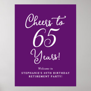 Herfst Paarse Proost op 65 Jaar Pensioen Partij Poster