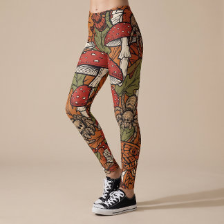 Herfst Paddenstoel Spin Poten Leggings Yoga Broek