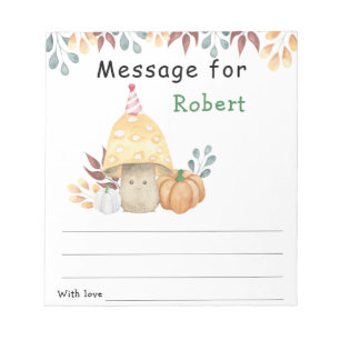 Herfst paddenstoel verjaardag tijd capsule bericht notitieblok