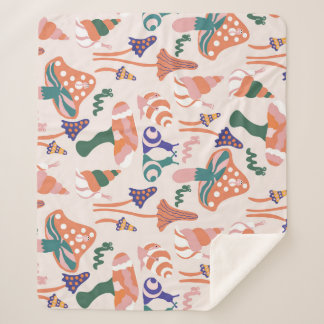 Herfst paddenstoelen, kleurrijk naadloos ontwerp. sherpa deken