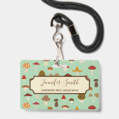 Herfst Paddenstoelen Zakelijk Badge (Voorzijde met lanyard)