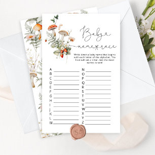 Herfst paddestoel baby naam ras baby shower spel