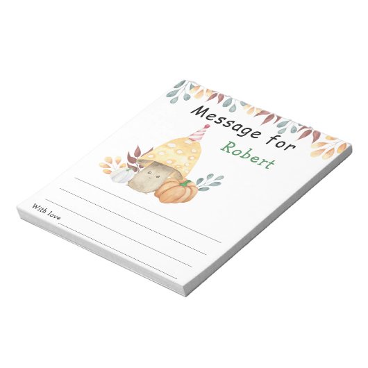 Herfst paddestoel verjaardagstijd capsule bericht notitieblok (Gedraaid)