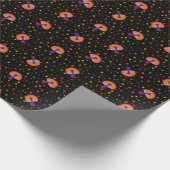 Herfst paddo's_zwart cadeaupapier (Hoek)