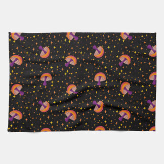 Herfst paddo's_zwart theedoek