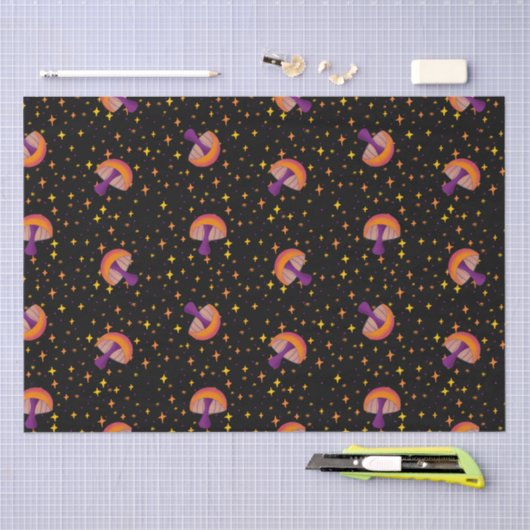 Herfst paddo's_zwart tissuepapier (Craft)