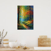 Herfst palet, een weelderig bos poster (Keuken)
