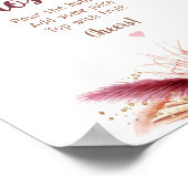 Herfst Pampagras Boho Bruidsuitnodiging Mimosa Bar Poster (Hoek)