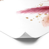 Herfst Pampagras Boho Bruiloft Feest Welkom Poster (Hoek)