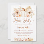 Herfst Pampas Grass Pumpkin Baby shower Kaart (Voorkant)