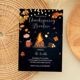 Herfst Party Achtertuin Bonfire Thanksgiving Kaart