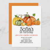 herfst party, pompoen, herfst, uitnodiging (Voorkant / Achterkant)