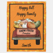 Herfst past pompoen Gold Leaves aan Fleece Deken (Voorkant)