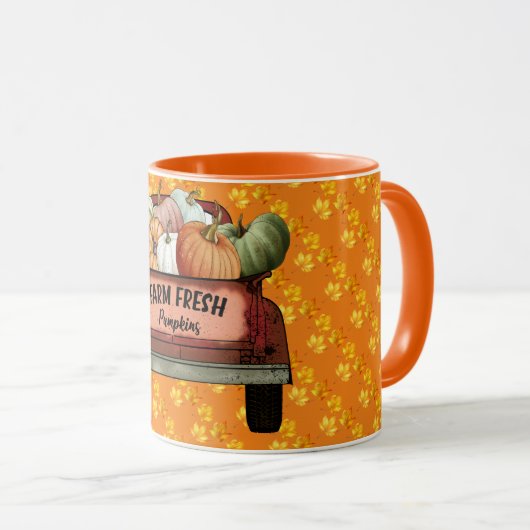 Herfst past pompoen Gold Leaves aan Mok (Voorkant rechts)