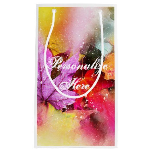 Herfst Pastel Maple Leaf waterverf Herfst Elegant Klein Cadeauzakje (Voorkant)