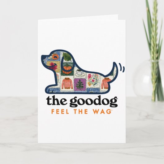 Herfst Patchwork Hond Herfst Kaart (Voorkant)