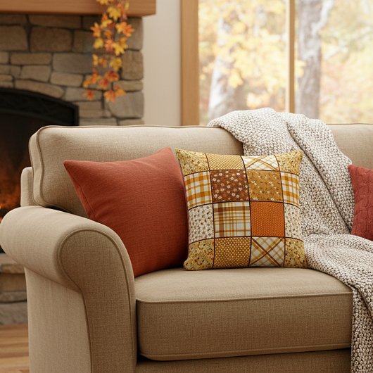 Herfst patchwork kussen