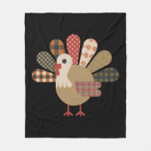 Herfst Patchwork QuiltedKalkoen Thanksgiving Fleece Deken (Voorkant)