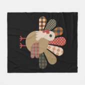 Herfst Patchwork QuiltedKalkoen Thanksgiving Fleece Deken (Voorkant (Horizontaal))