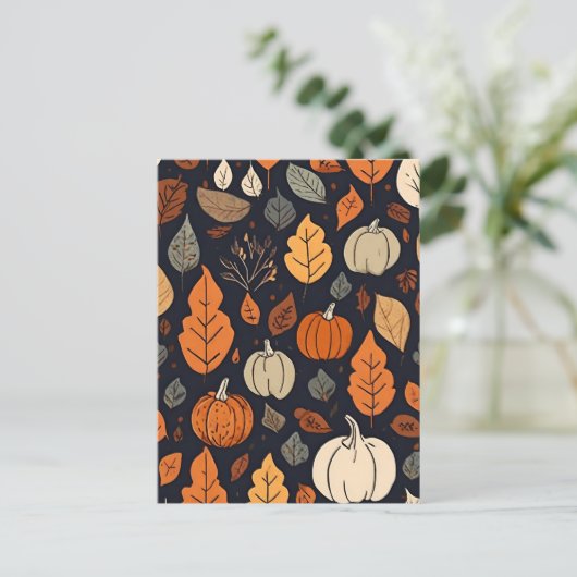 Herfst Pattern Briefkaart (Staand voorkant)