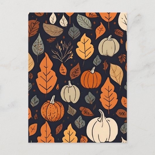 Herfst Pattern Briefkaart (Voorkant)