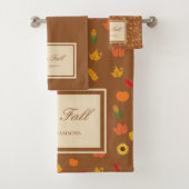 Herfst Pattern Family Achternaam Brown Bad Handdoek (Insitu)