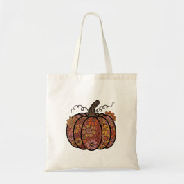 Herfst patterned pompoen ontwerp tote bag