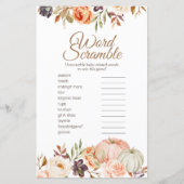 Herfst Peach Pumpkin Rustic Word Scramble (Voorkant)