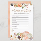 Herfst Perzik Pompoen Rustieke Bloem Wensen voor B (Voorkant / Achterkant)