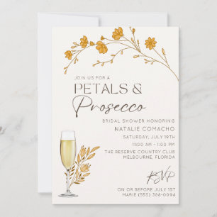 Herfst Petals Prosecco Vrijgezellenfeest Party Kaart